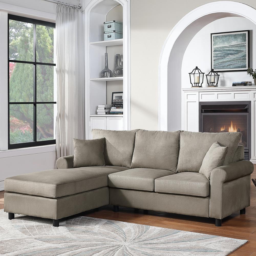 Lifestyle Solutions Wesley Coffee Sectional Sofa with Curved Arms WEN