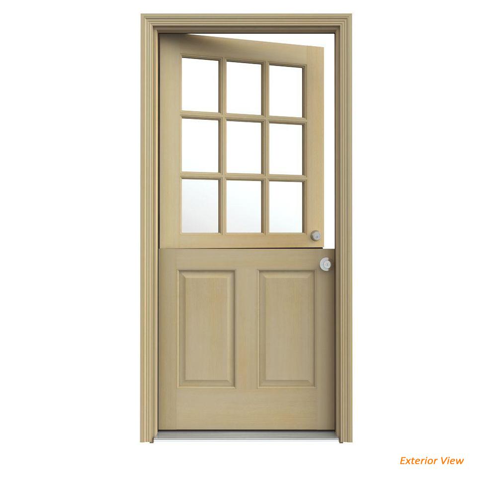 Steves & Sons 30 in. x 80 in. 15 Lite Clear Glass Unfinished Fir Wood Front Door SlabFIRFFC3080
