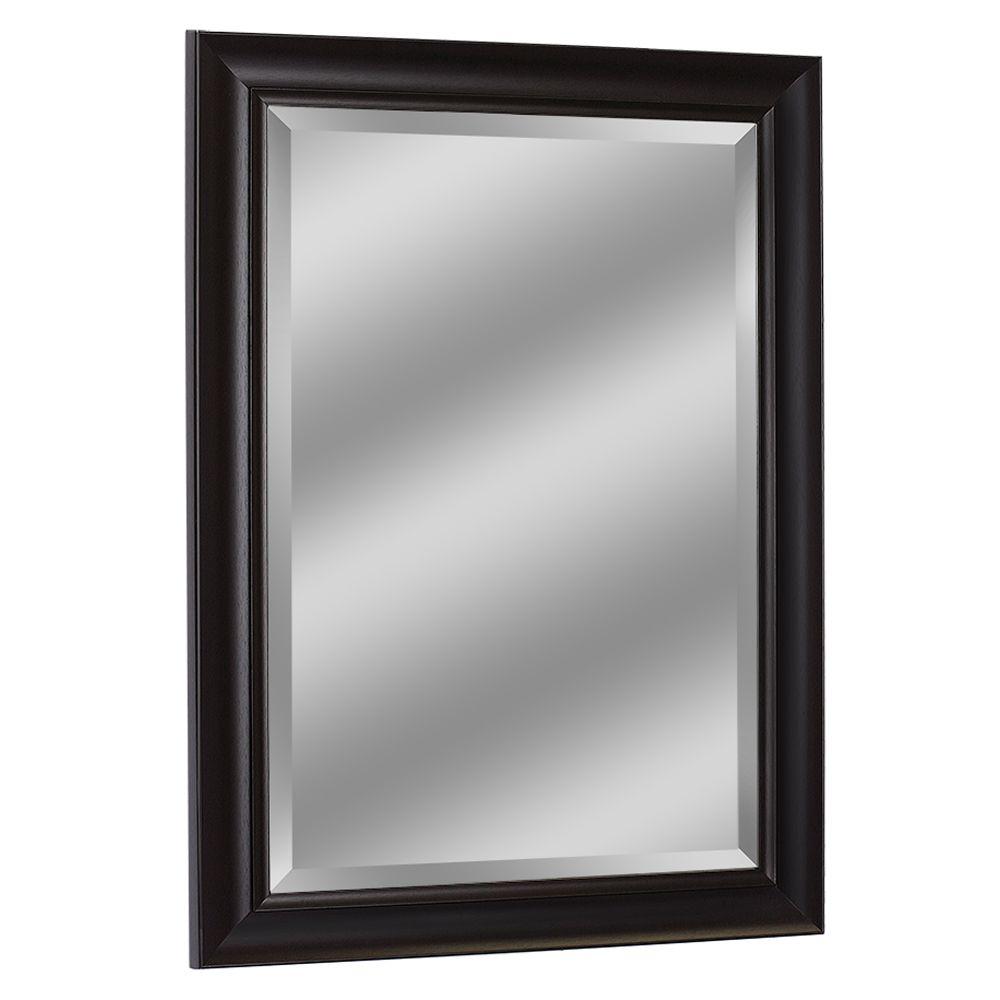 espresso rectangular wall mirror