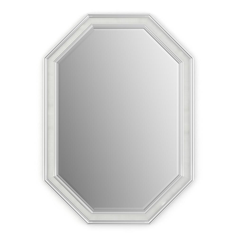 Delta 33 In X 46 L3 Octagonal Framed Mirror With Deluxe Glass And Flush Mount Hardware Chrome Linen