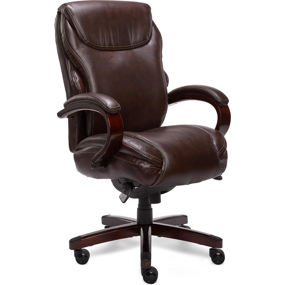 lazboy hyland coffee brown bonded leather executive office chair45779   the home depot