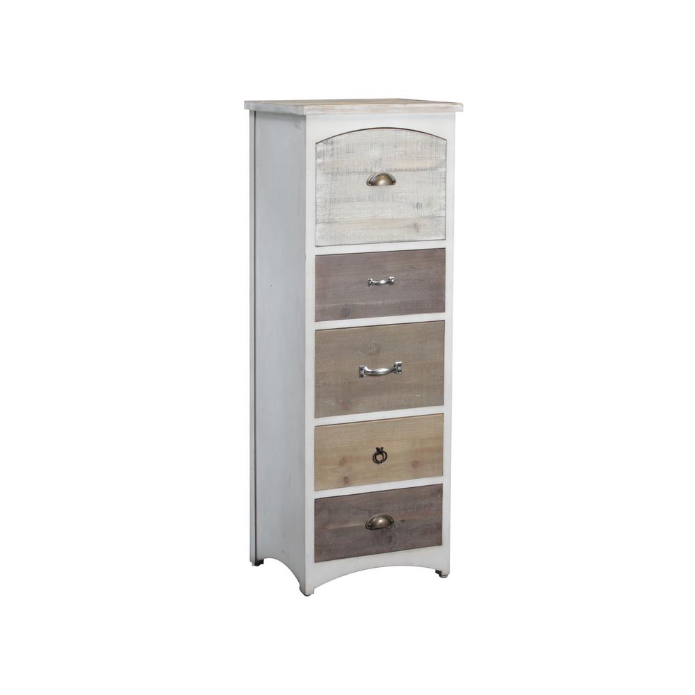 Powell Company Brighton Tall Chest White And Driftwood Tones
