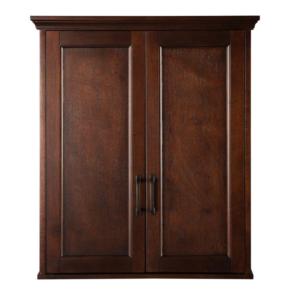 Foremost Ashburn 23 1 2 In W Bathroom Storage Wall Cabinet W Bathroom Storage Wall Cabinet In Mahogany Asgw2327 The Home Depot