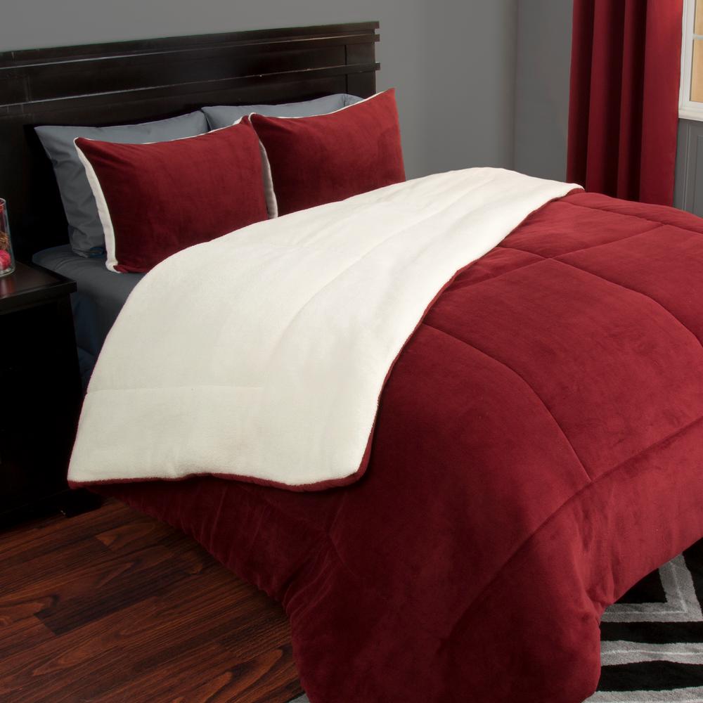 Trademark Global Sherpa Fleece 2 Piece Burdy Twin Comforter Set Trademark Global Sherpa Fleece 2 Piece Burdy Twin Comforter Set