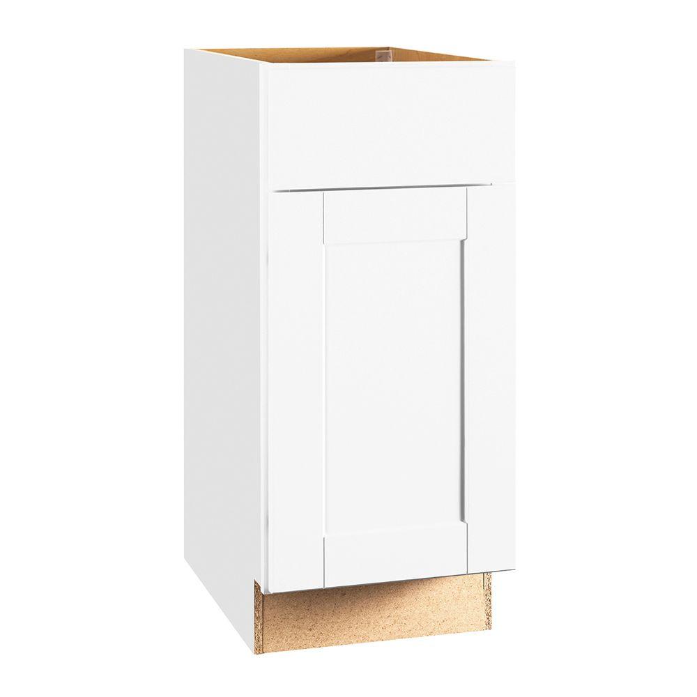 Hampton Bay Shaker Assembled 15x34.5x24 in. Base Kitchen Cabinet with ...