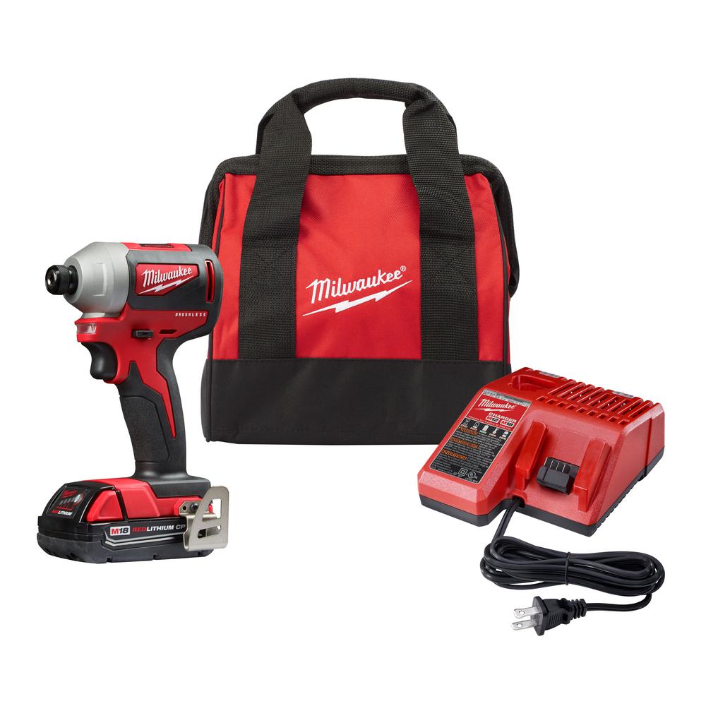 Milwaukee 285021P M18 18V LithiumIon Brushless Cordless 1/4" Impact