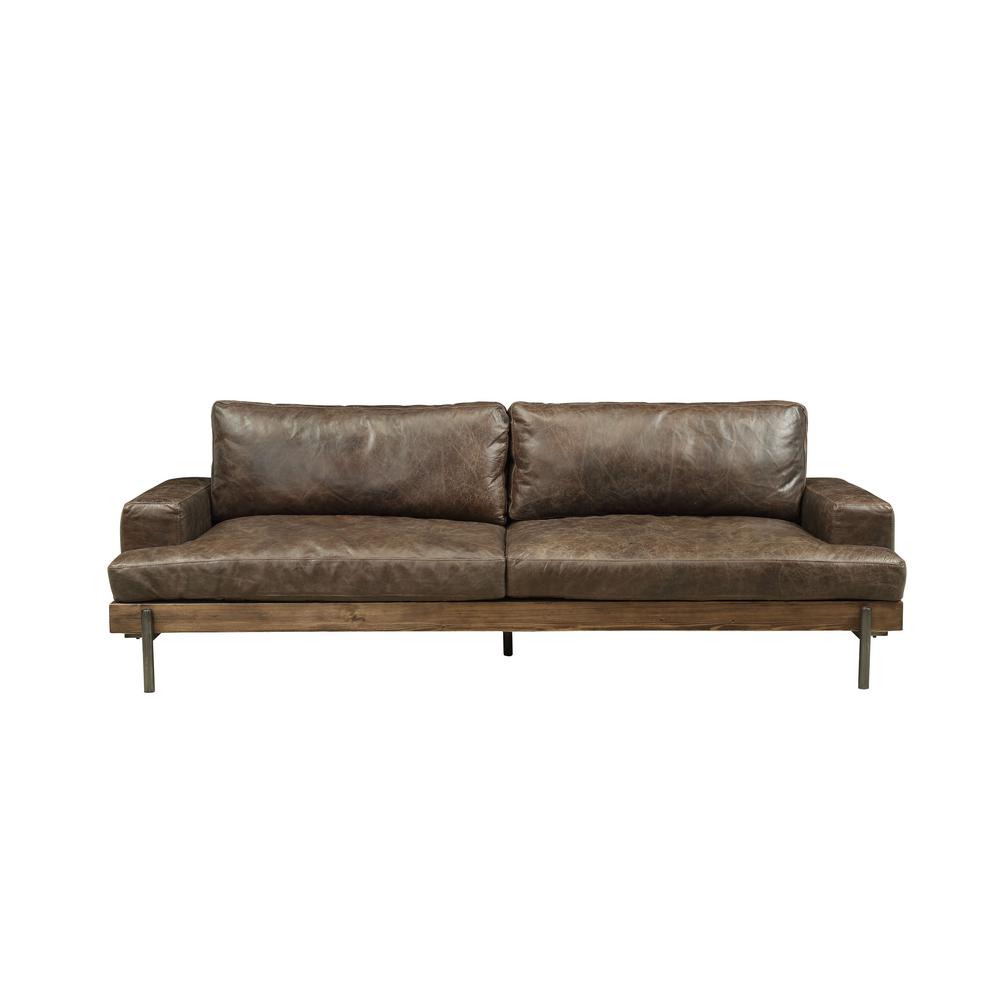 Acme Furniture Silchester Distressed Chocolate Top Grain