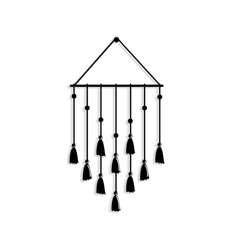 Chimes Black Modern Metal Wall Art