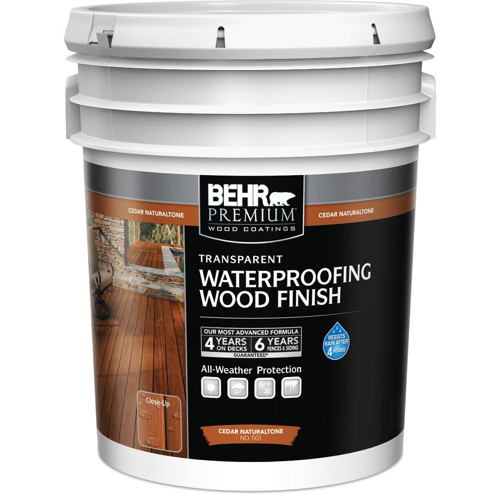 BEHR Premium 5 gal. #T-533 Cedar Naturaltone Transparent Waterproofing ...