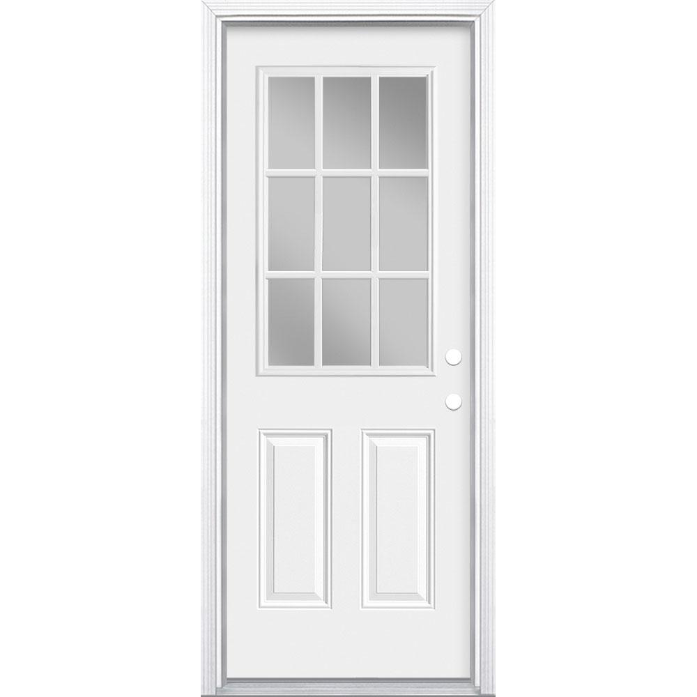 Masonite 30 In X 80 In Premium 9 Lite Primed White Left Hand