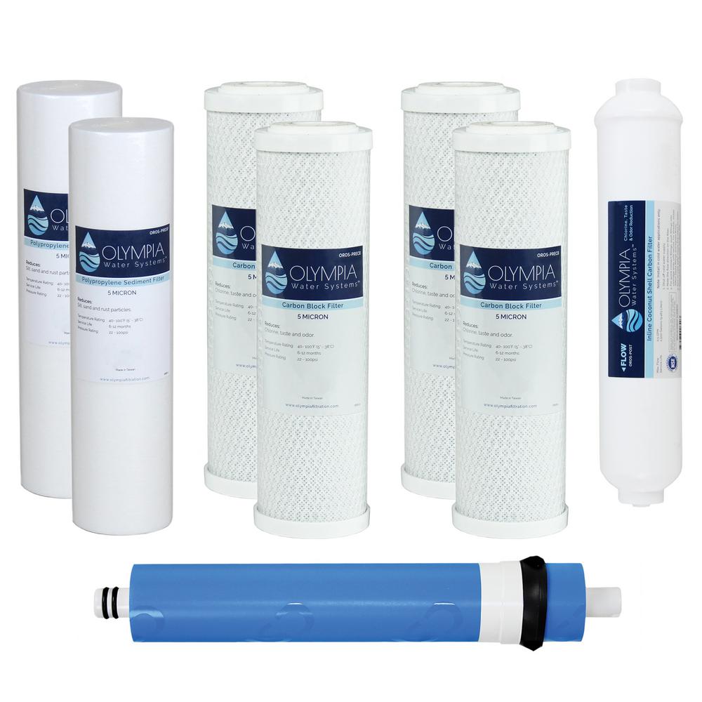 Olympia Water Systems Complete 80 GPD 5-Stage Replacement Filter Set for... by Olympia Water Systems