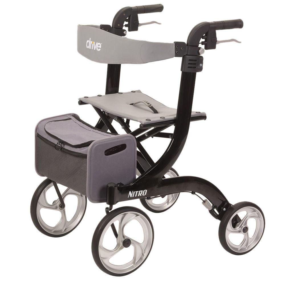 Nitro Rollator,Tall, Black frame,1EA