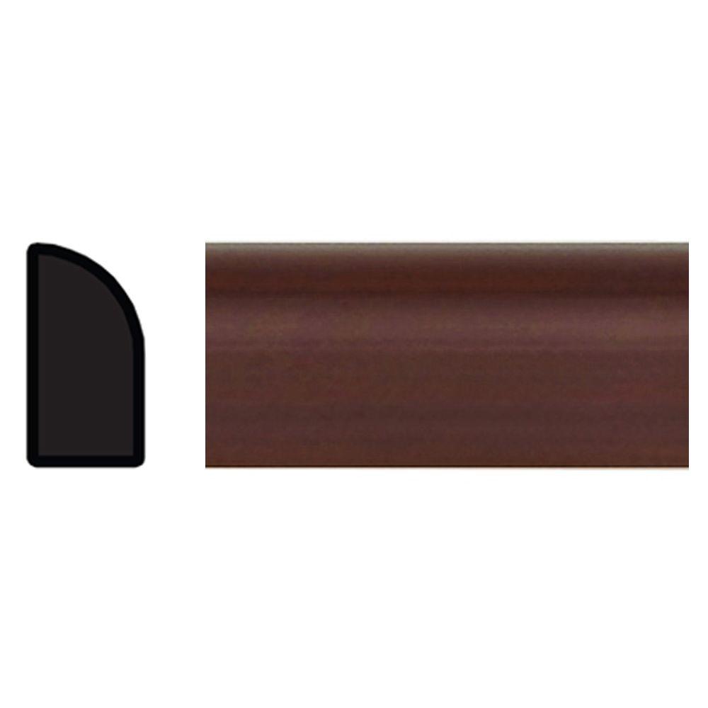 TRIMFINITY 1/4 in. x 1/2 in. x 96 in. Polystyrene Mahogany Shoe