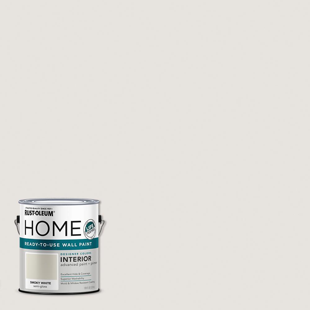 RustOleum Home 1 gal. SemiGloss Smokey White Interior Wall Paint (2