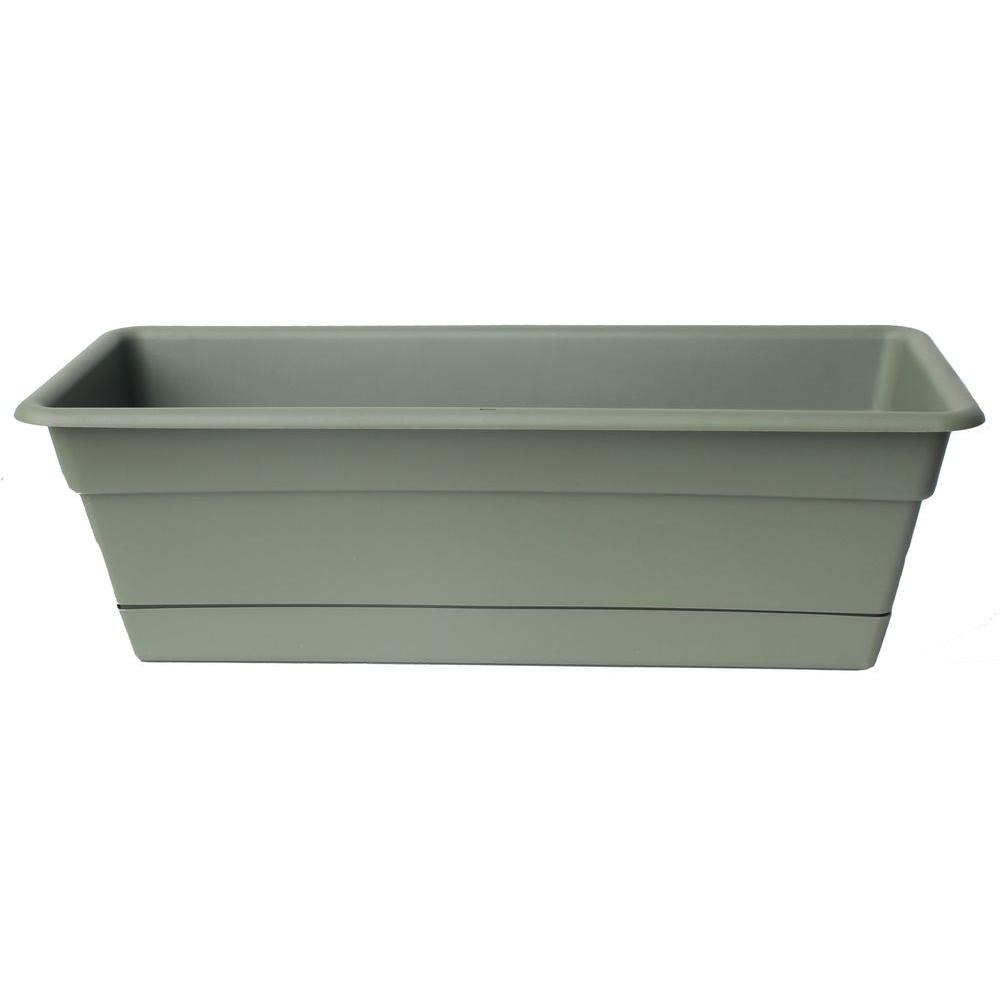 Bloem DCBT24-00 Dura Cotta Plant Window Box Pack of 2 Black 24-Inch