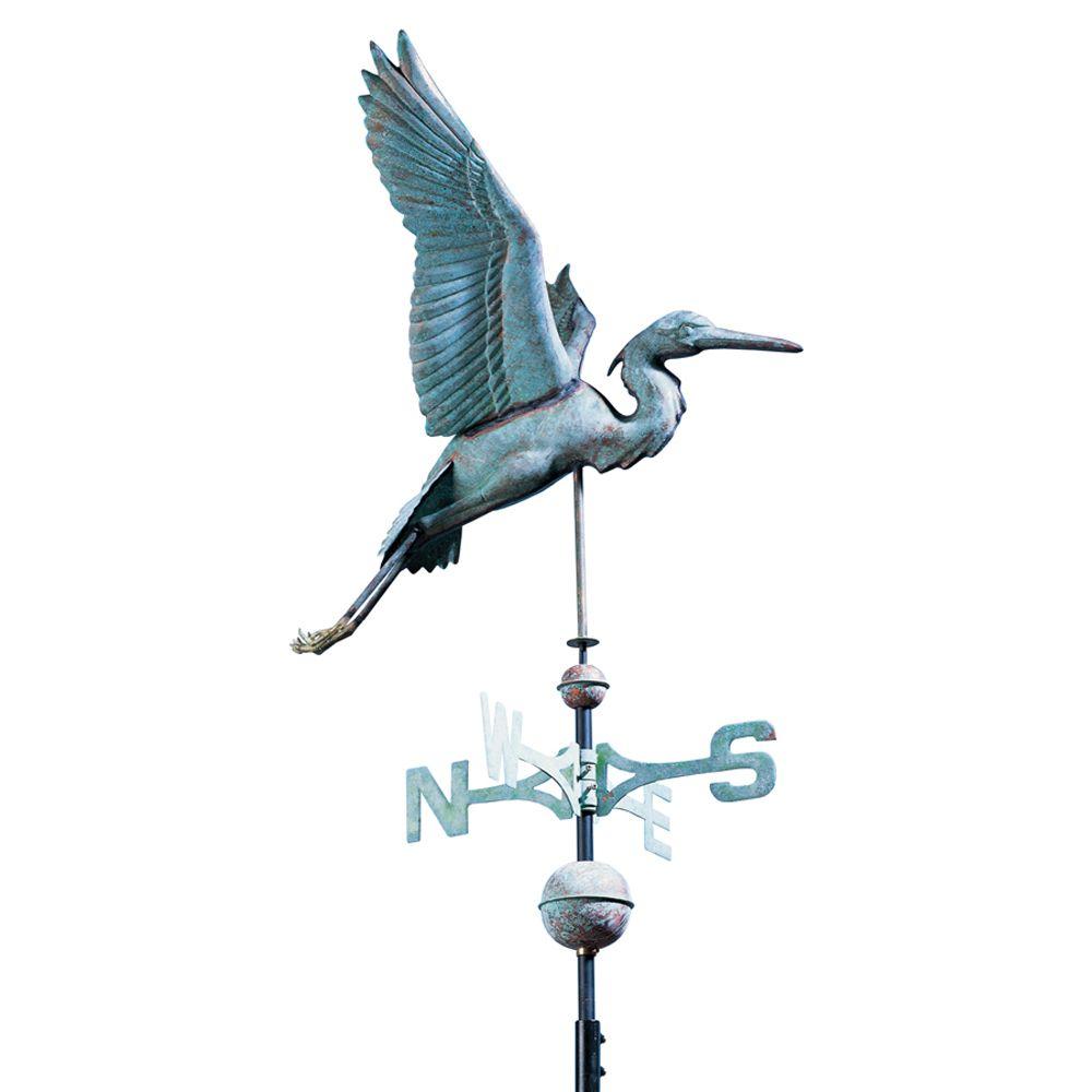 Whitehall Products 48 in. Verdigris Heron Copper Weathervane45034