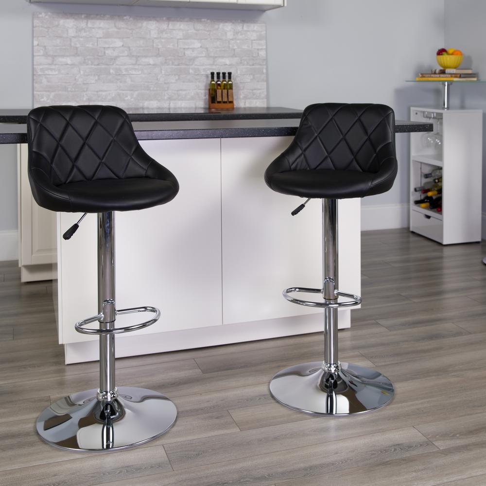 Flash Furniture 32 In Adjule Height Black Cushioned Bar Flash Furniture 32 In Adjule Height Black Cushioned Bar