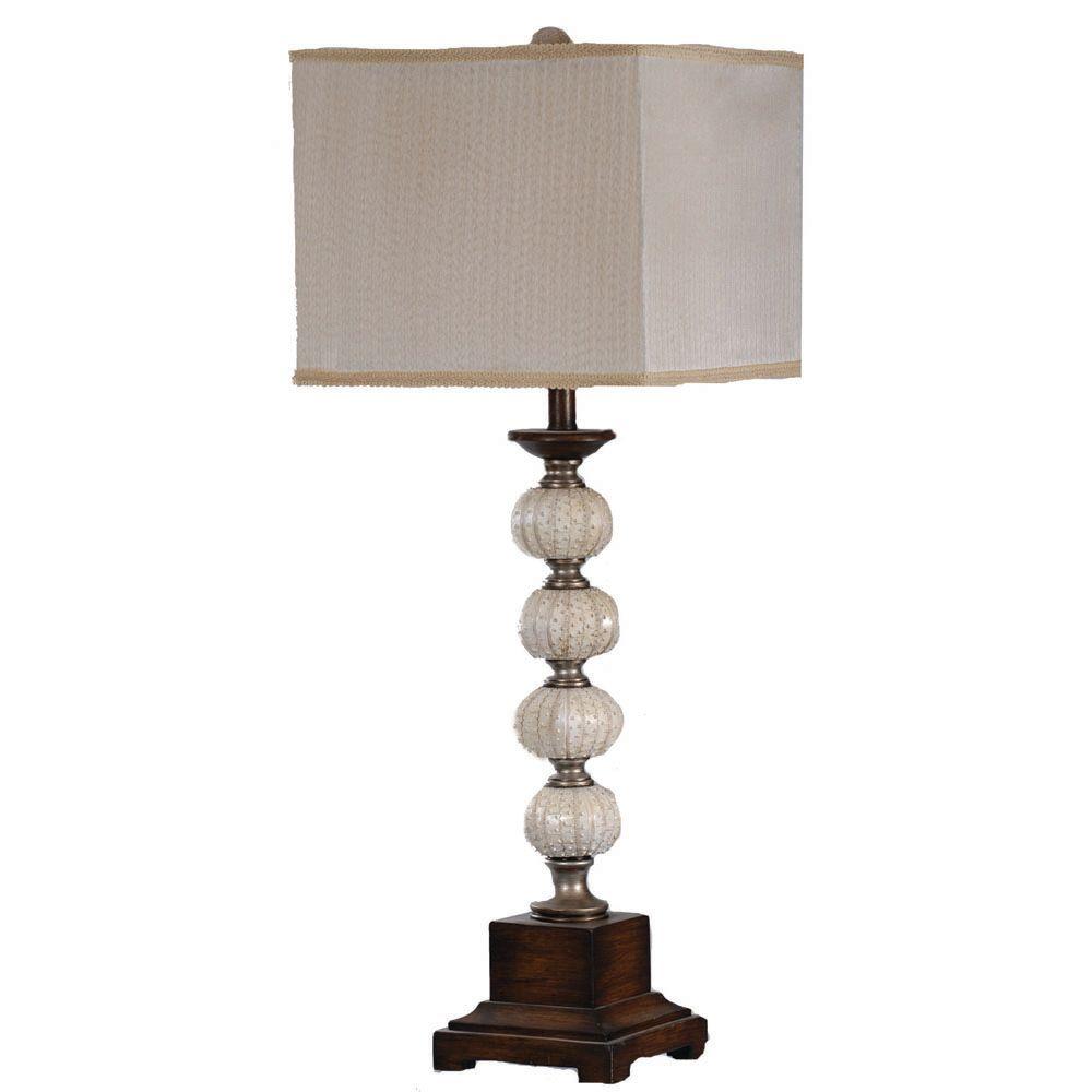 Absolute Decor 35 In Silver And Worn Wood Natural Sea Urchin Table Silver And Worn Wood Natural Sea Urchin Table Lamp