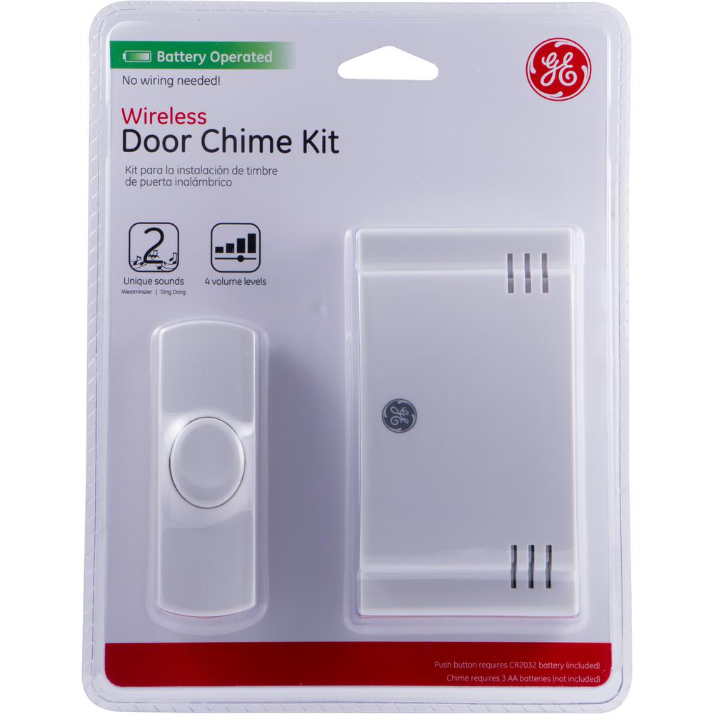 Ge Wireless Door Chime Battery Operated 2 Melody With 1 Push Button