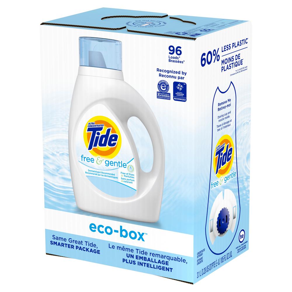 Tide Free & Gentle Liquid Laundry Detergent Eco-Box HE Compatible - 105 fl oz