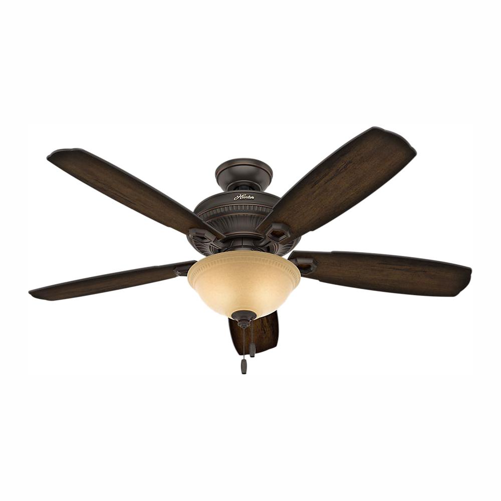 Hunter Ambrose 52 In Indoor Onyx Bengal Bronze Ceiling Fan With Hunter Ambrose 52 In Indoor Onyx Bengal Bronze Ceiling Fan With Bowl Light