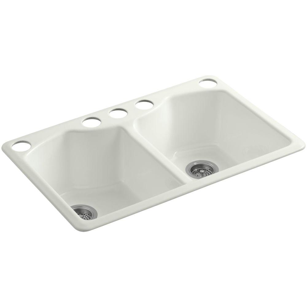 Kohler Bellegrove Undermount Cast Iron 33 In 5 Hole Double Bowl Kohler Bellegrove Undermount Cast Iron 33 In 5 Hole Double Bowl Kitchen Sink
