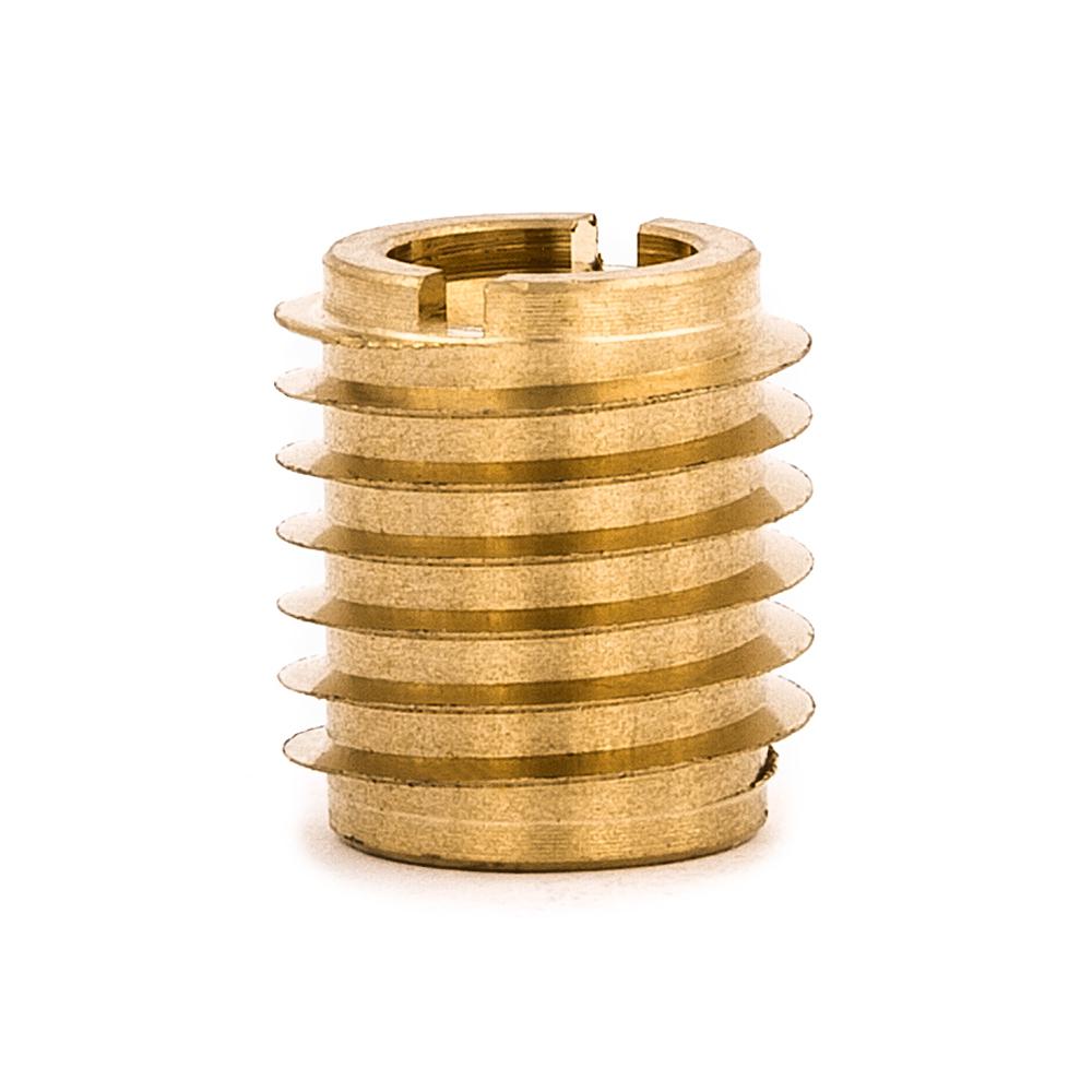 EZ LOK Threaded Insert for Hard Wood, Brass, 1/4 in.28 TPI Internal