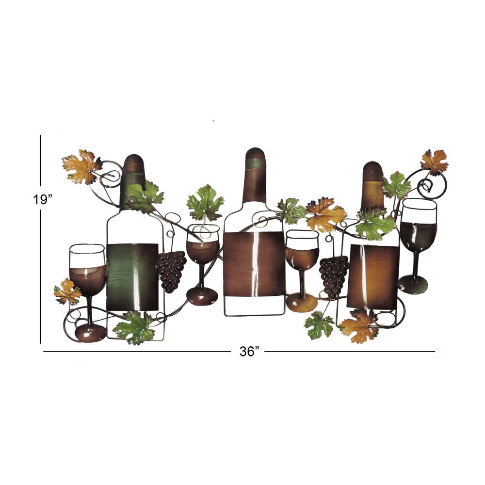 Classy Metal MultiColor Based Wine Wall DecorBM05388 The Home Depot