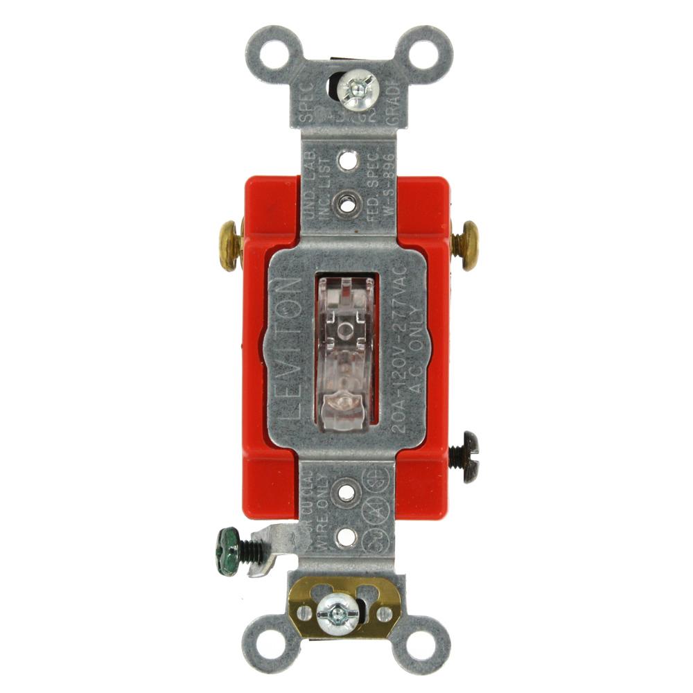 Leviton 20 Amp Industrial Grade Heavy Duty SinglePole Lighted Handle