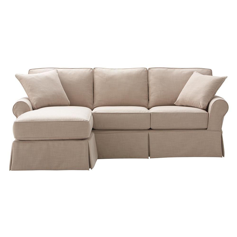 Unbranded Mayfair 2-Piece Linen Pearl Sectional-1640400870 - The Home Depot