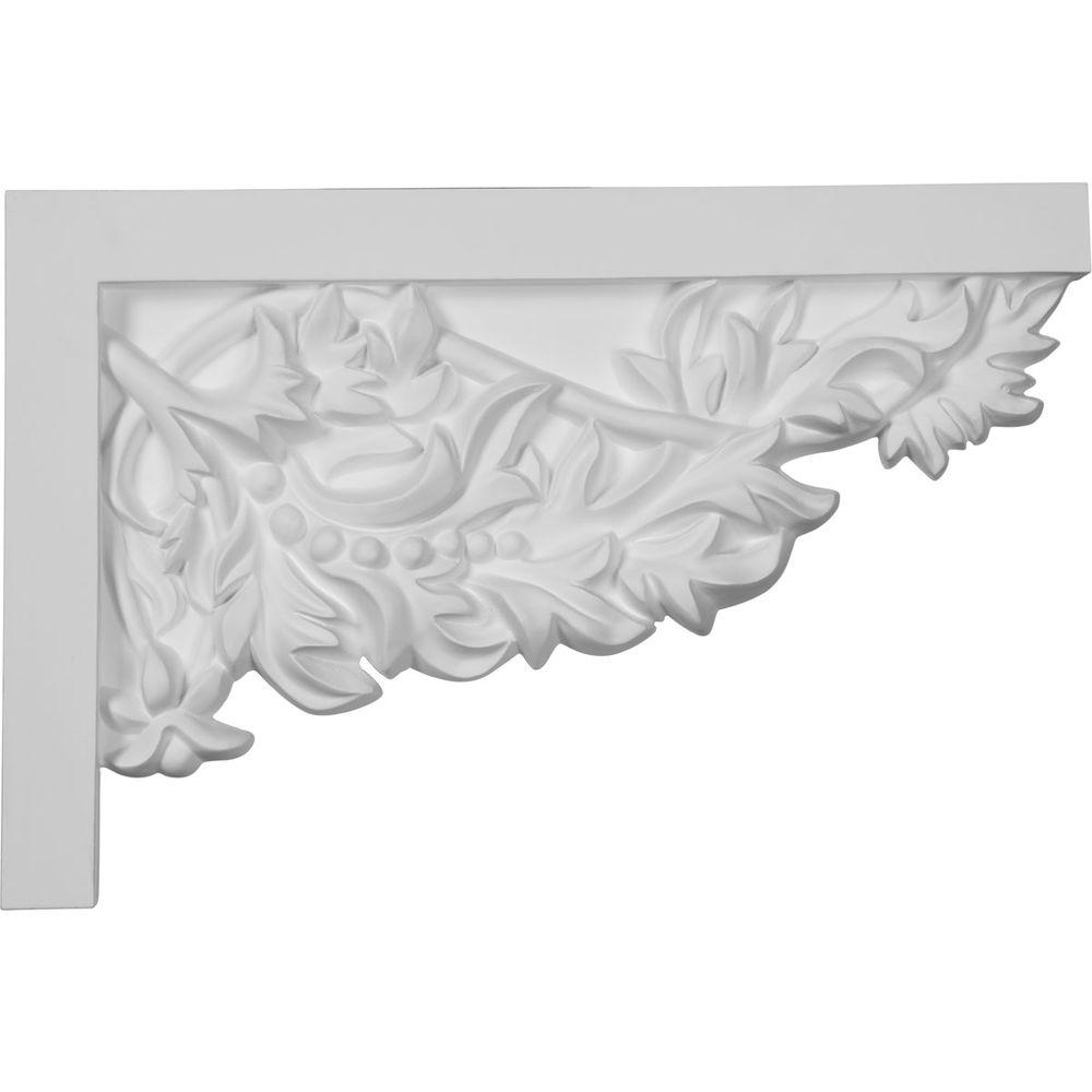 Ekena Millwork 11 3 4 In X 3 4 In X 7 7 8 In Primed Polyurethane Floral Large Right Stair Bracket Sb11x07fl R The Home Depot