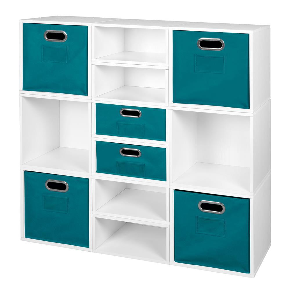 Regency Niche Cheer 39 in. x 39 in. White Wood Grain/Teal 6Cube/6 Half