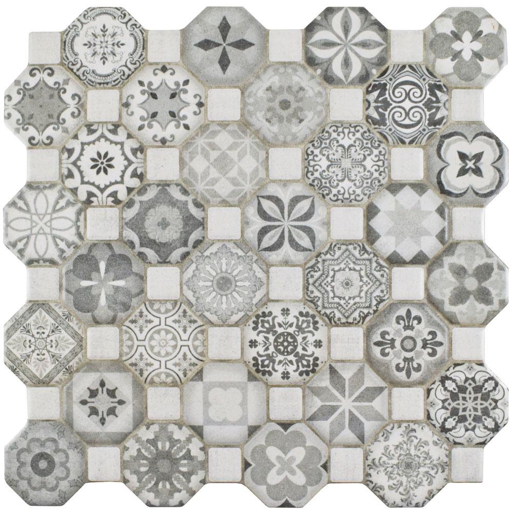 Merola Tile Tessera Grey 12 1 4 In X Ceramic Floor And Wall 14 11 Sq Ft Case