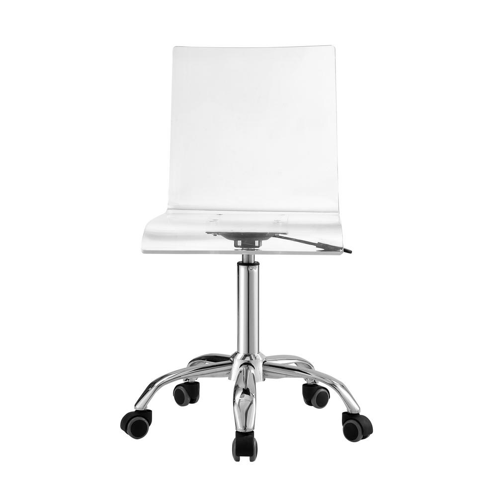 Inspired Home Caspian Clear Chrome Desk Chair With 5 Star