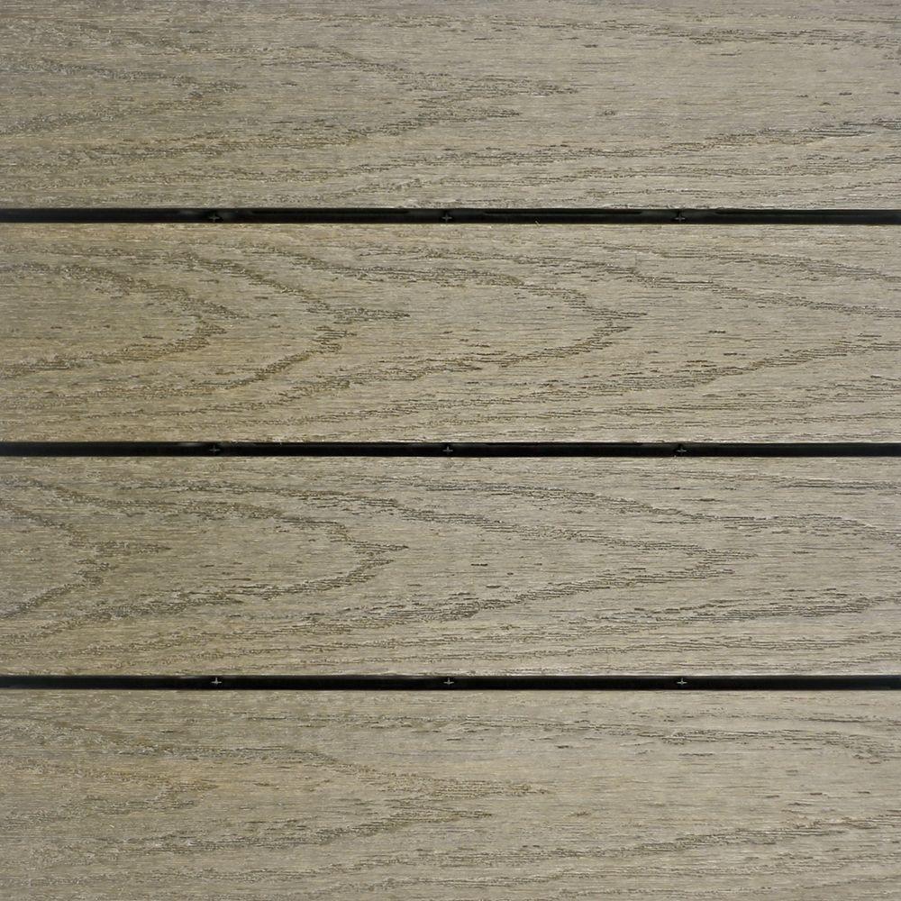 Newtechwood Ultrashield Naturale 1 Ft X Quick Deck Outdoor Quick Deck Outdoor Composite Tile Sample In Roman Antique