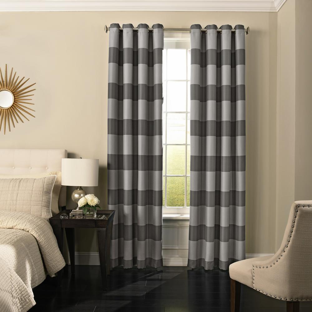 Solaris Semi-Opaque Grey Faux Suede Grommet Curtain (1 Panel)-1627811 ...