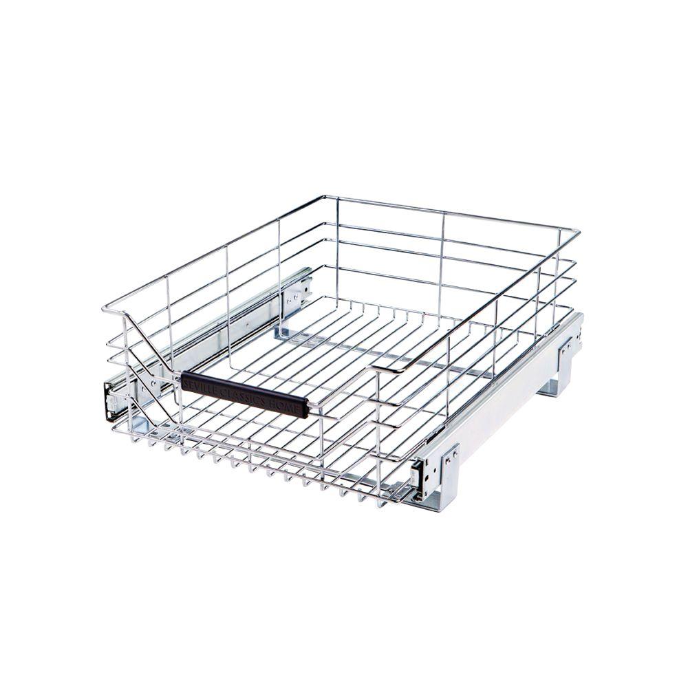 Seville Classics 14 In W X 17 75 In D Pull Out Sliding Steel Wire Cabinet Organizer Drawer