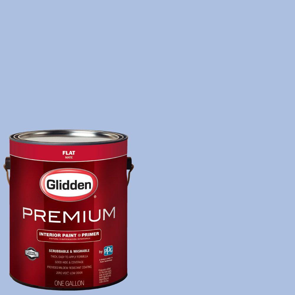 Glidden Premium 1 gal. HDGV28U Roslyn's Periwinkle Blue Flat Interior Paint with Primer