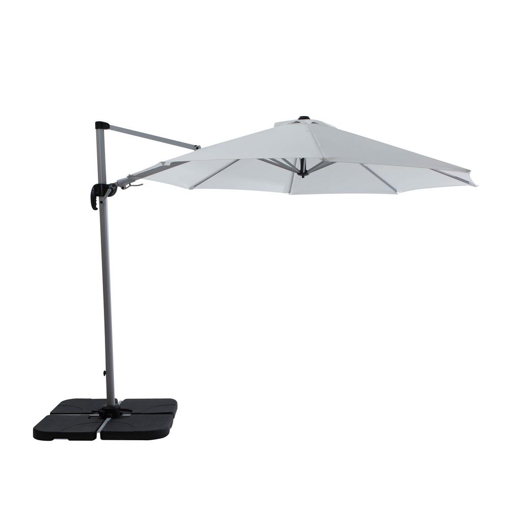 CAMILLA 10 ft. Heavy-Duty Cantilever Patio Umbrella in White-9820012