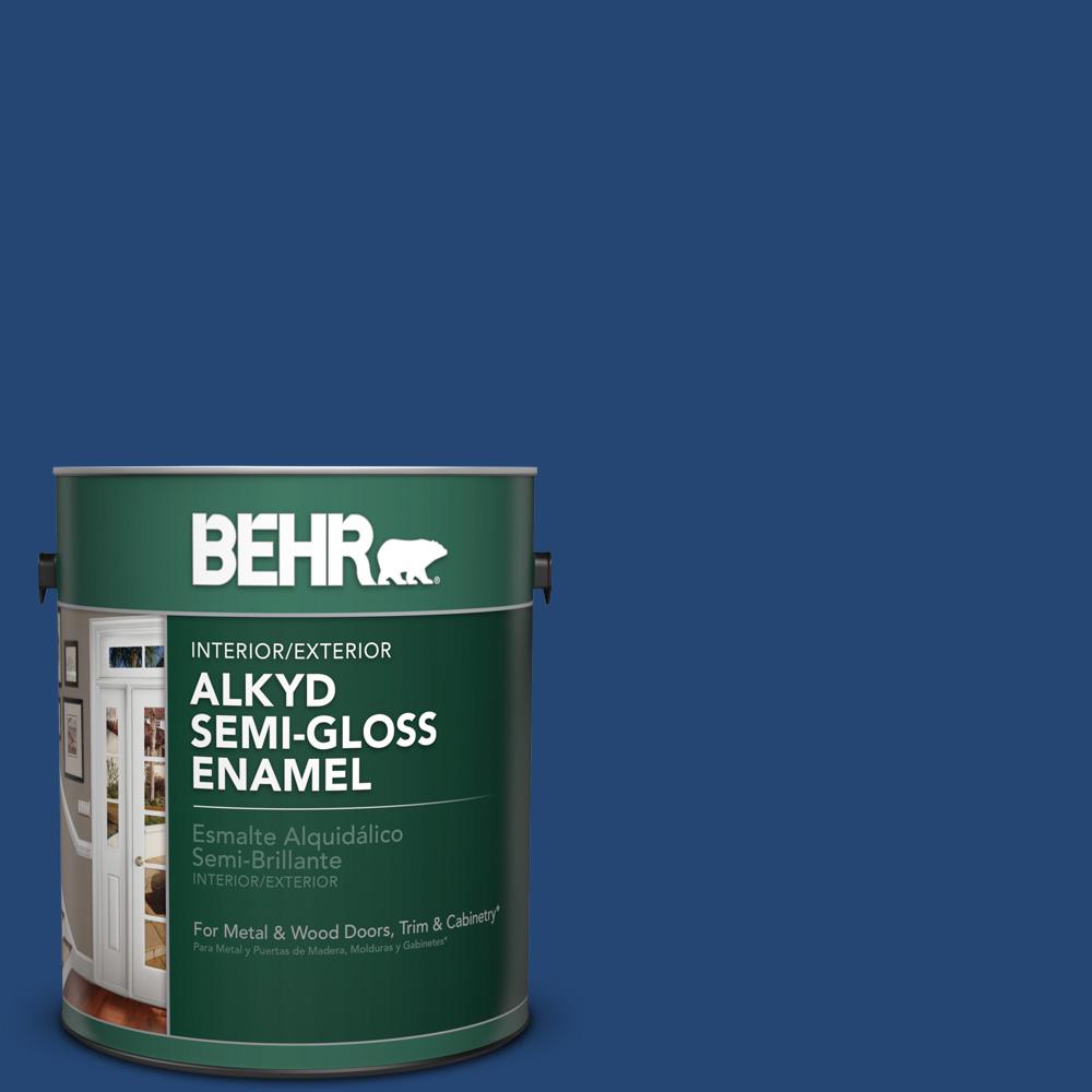 Behr Interior Paint Blues Colors The Home Depot S H 580 Navy Blue Semi Gloss Enamel Alkyd Interior