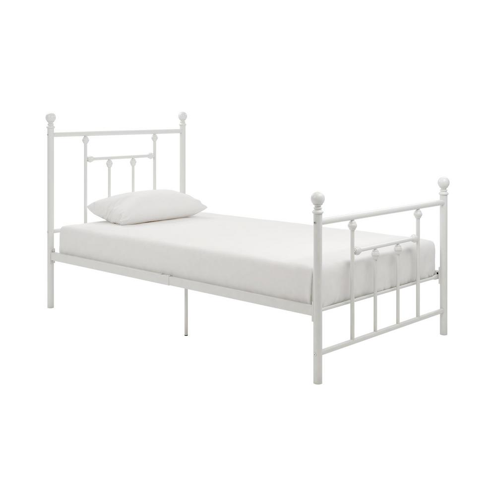 DHP Mia White Twin Size Metal Bed Frame DE74233   The Home Depot