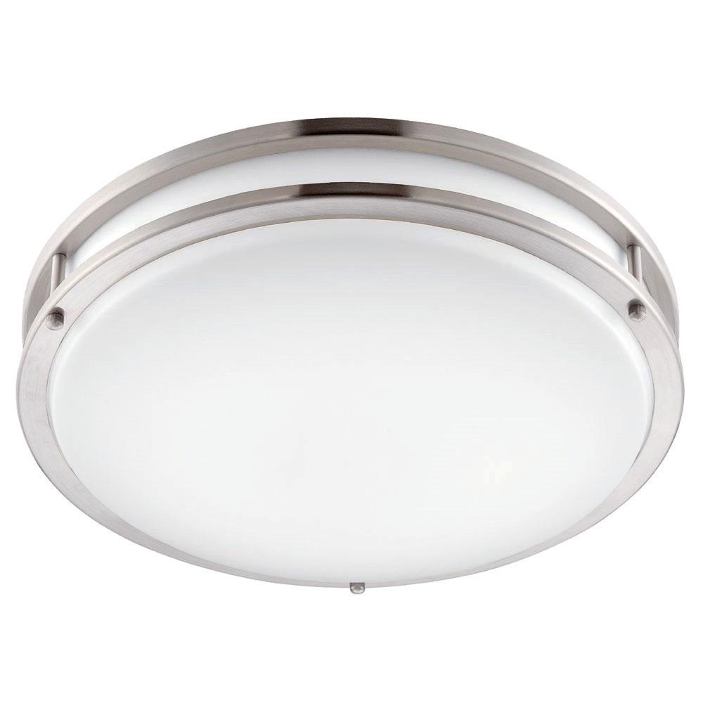 Envirolite 10 In Brushed Nickel White Led Ceiling Low Profile Brushed Nickel White Led Ceiling Low Profile Flushmount