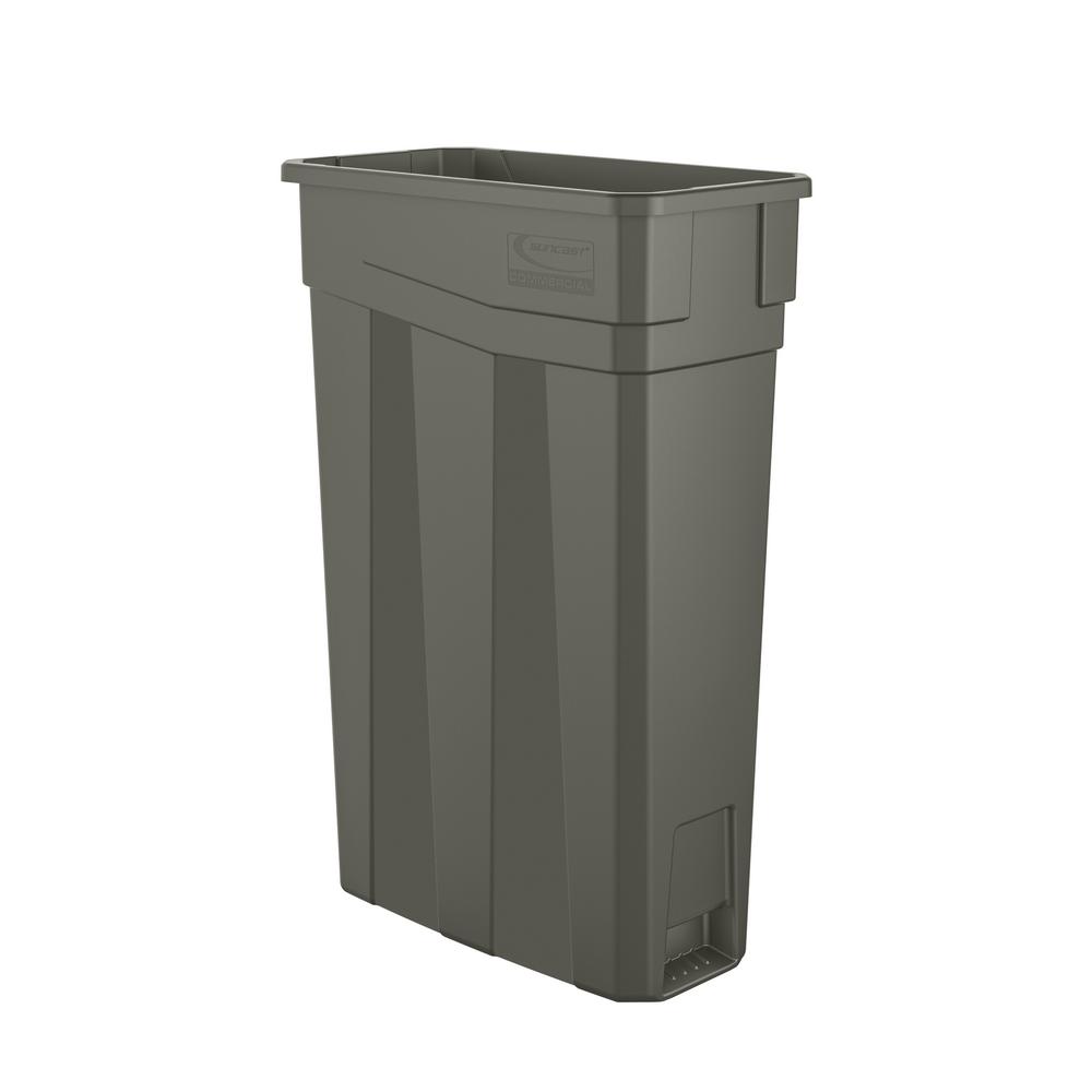 Gray 23 gal Capacity Suncast Commercial TCN2030 Narrow Trash Can Without Handles 30.00 Height x 11.08 Width