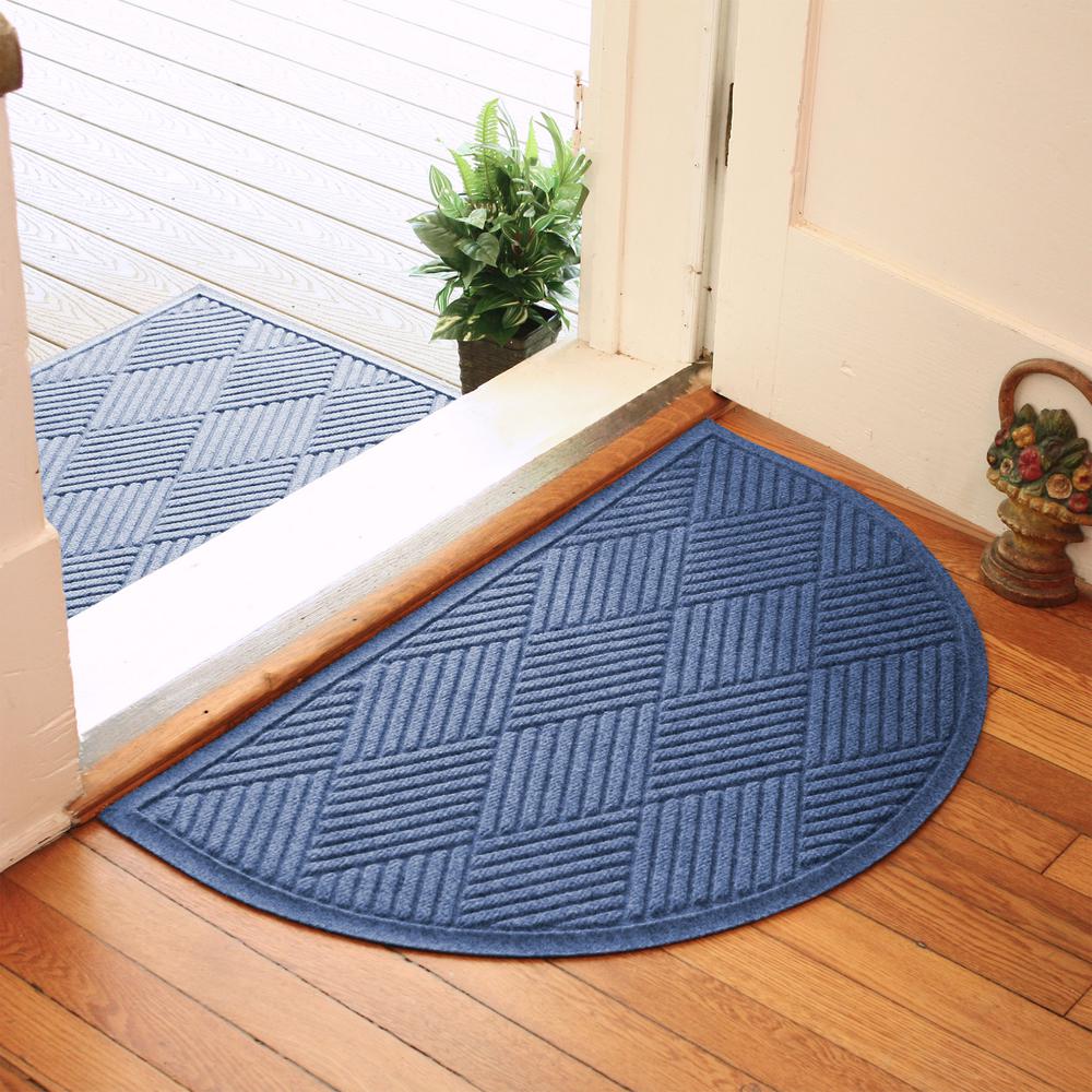 Bungalow Flooring Aqua Shield Diamonds 24 In X 39 In Pet Polyester Doormat Navy 20371612439 The Home Depot