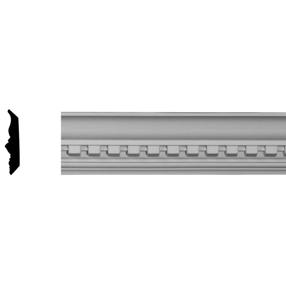 Ekena Millwork 23/4 in. x 3 in. x 961/8 in. Polyurethane Dentil Crown