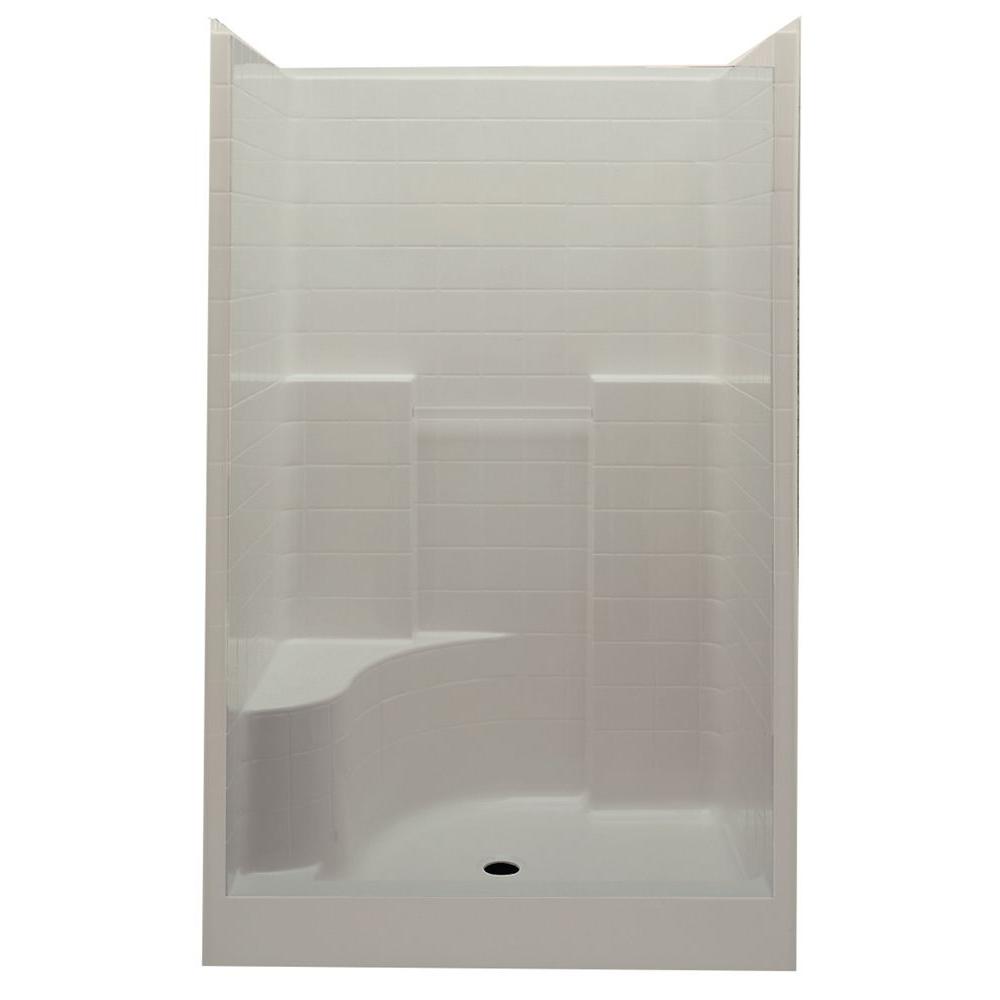 Aquatic Everyday 60 in. x 35 in. x 76 in. Center Drain Left Seat 1 ...