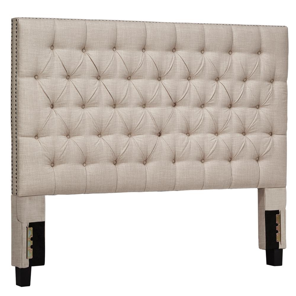 HomeSullivan Lincoln Park Button Tufted Beige Queen Headboard40E318BQ
