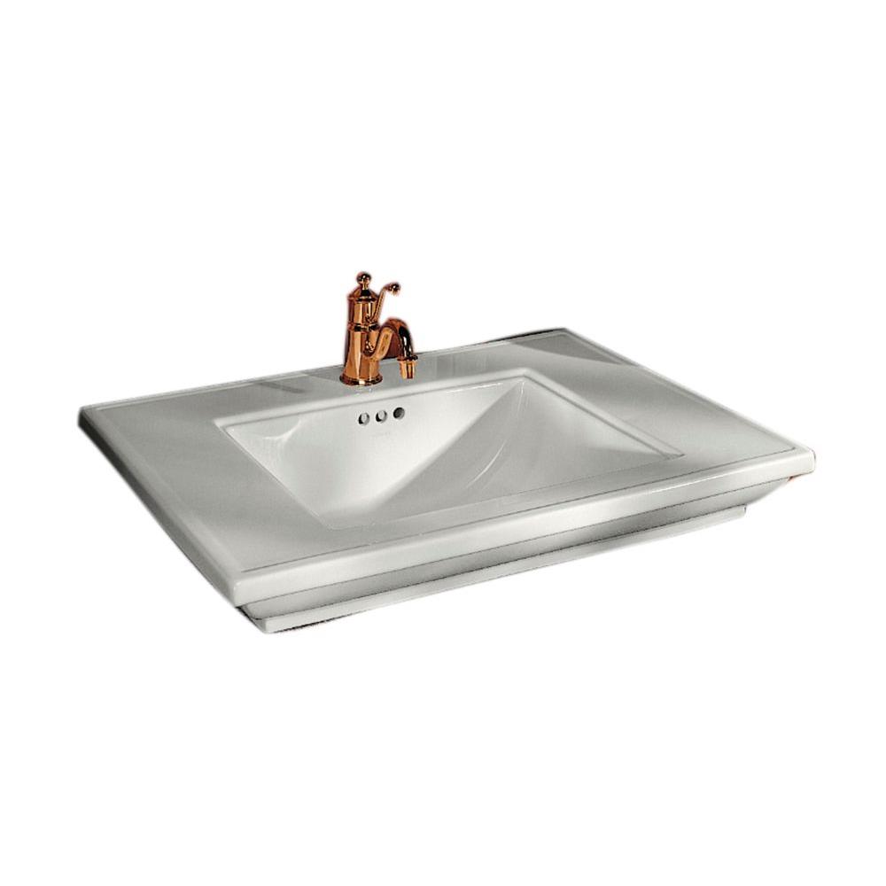 KOHLER Memoirs 5 in. Cermaic Pedestal Sink Basin in Biscuit with