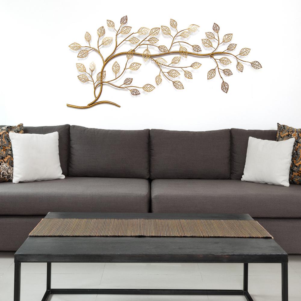 Stratton Home Decor Golden Tree Branch Metal Wall S01296 The Stratton Home Decor Golden Tree Branch Metal Wall