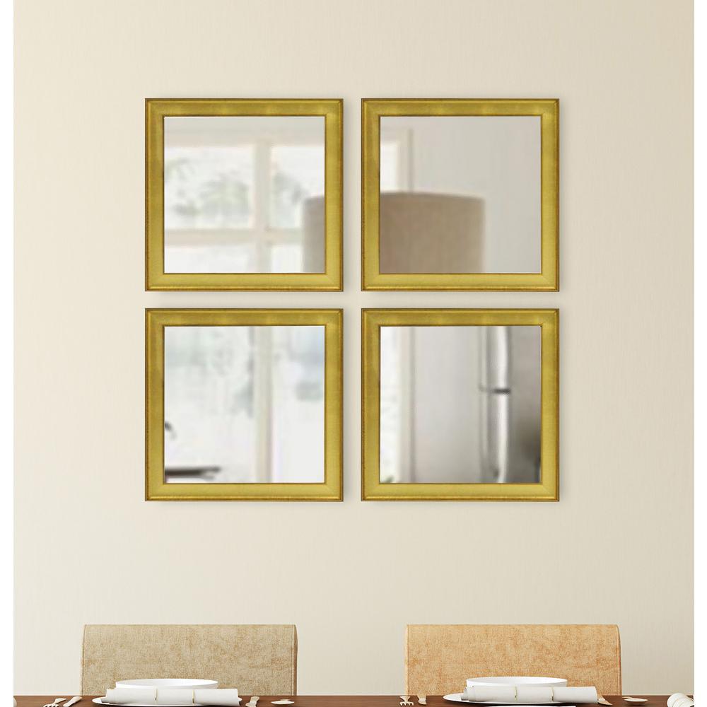 15 5 In X Vintage Gold Square Mirrors Set Of 4